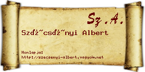 Szécsényi Albert névjegykártya