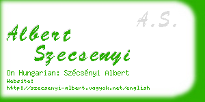 albert szecsenyi business card